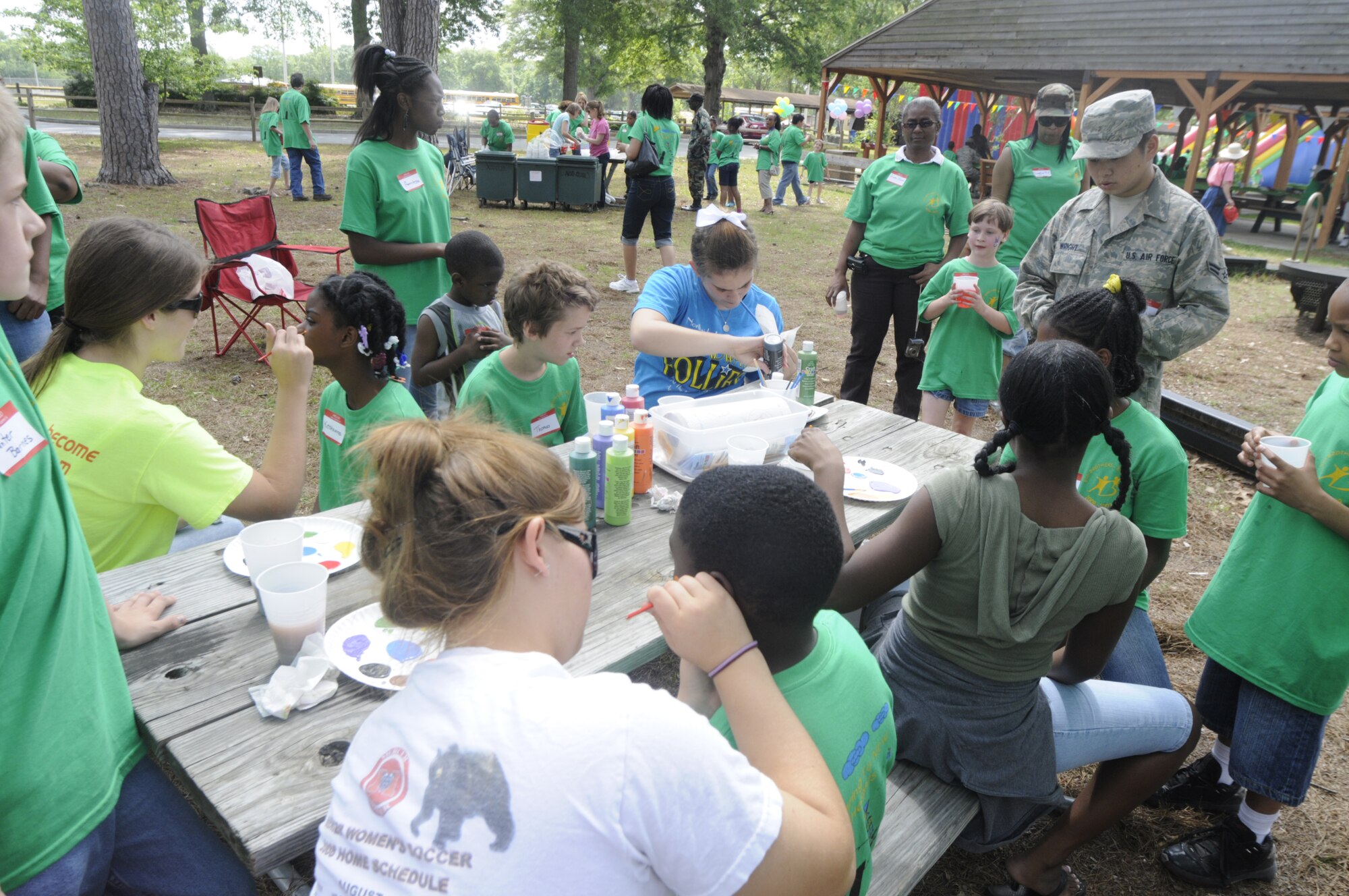 Students from local schools and their mentors attended the REACH picnic at Robins Parks April 30 to celebrate the end of the year. U. S. Air Force photo by Sue Sapp