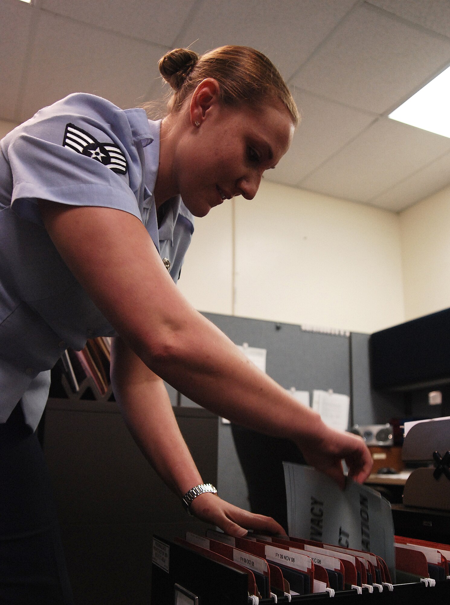 Staff Sergeant Amanda Stephens is a knowledge operations manager for the 710th Information Operations Flight, a Reserve unit at Brooks City-Base, Texas. The 433rd Airlift Wing provides medical support and mission-essential training for the 710th IOF and Sergeant Stephens is the one charged with the task of keeping her flight mission-ready and deployable at all times. (U.S. Air Force Photo/Airman Brian McGloin)