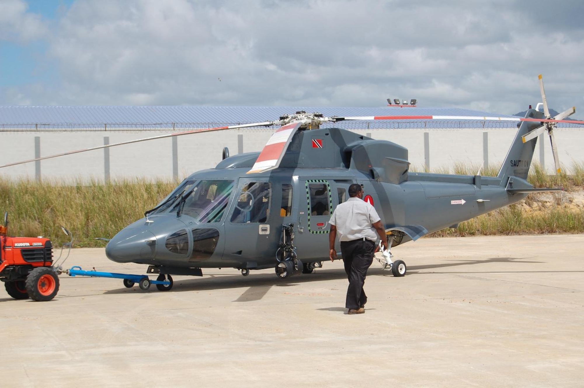 Capt. Jason Rooks, 960 AACS, was escorted around Trinidad in a Special Unit Air Assault Team helicopter with high fidelity optics and sensors. (US Air Force Photo courtesy of Capt. Jason Rooks)