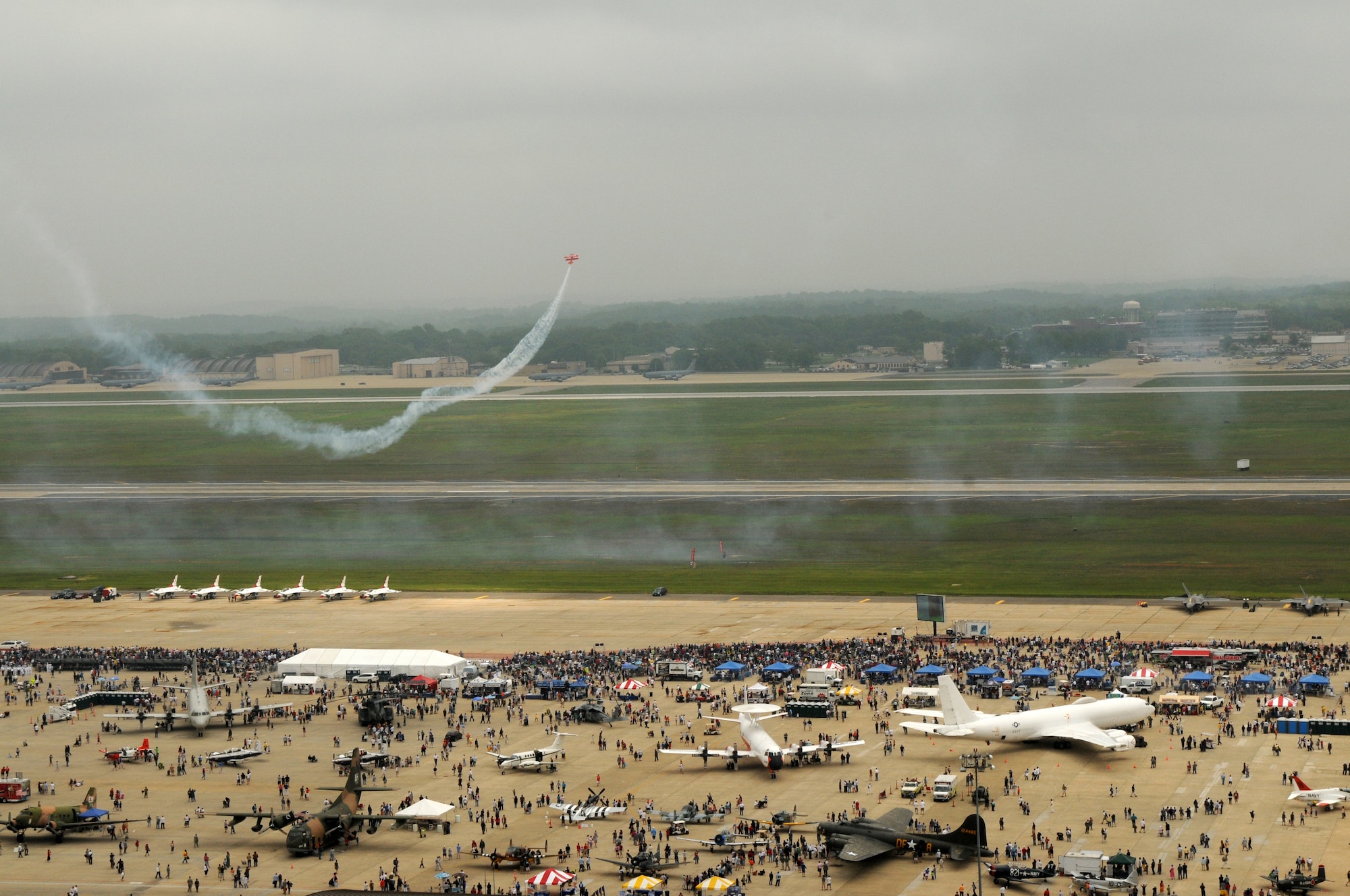 Sean Tucker, Oracle pilot, performed aerobatic stunts for local community members during the Joint Service Open House May 16 at Andrews Air Force Base, Md. JSOH celebrates military history while showcasing the future capabilities of the world's finest military force. (U.S. Air Force photo by Senior Airman Marleah Miller)
