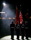 Marines from Recruiting Substation Schaumburg, Marine Corps Recruiting Station Chicago, present the colors at the Chicago Slaughter-Wisconsin Wolfpack Continental Indoor Football league game Saturday, at the Sears Centre in Hoffman Estates, Ill.  The Chicago Slaughter hosted the Marines as part of the inaugural Marine Week Chicago, a weeklong event which provided an opportunity for Chicago citizens to meet the men and women of the Marine Corps and learn about its history, traditions and value to the nation.