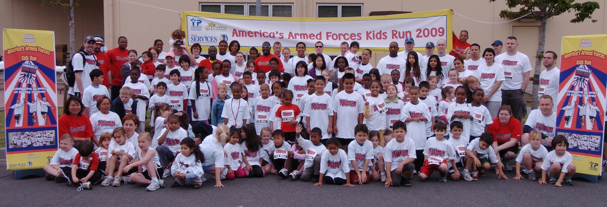 YOKOTA AIR BASE, Japan -- More than 100 children took part in the Armed Forces Kids Run 2009 May 16 on the base's west side. This year's run marked the 24th anniversary of the run held at military installations worldwide. It's designed to give children a fun and safe way to exercise. Several of this year's participants came from as far away as Camp Zama. (U.S. Air Force photo/Master Sgt. Matt Summers)