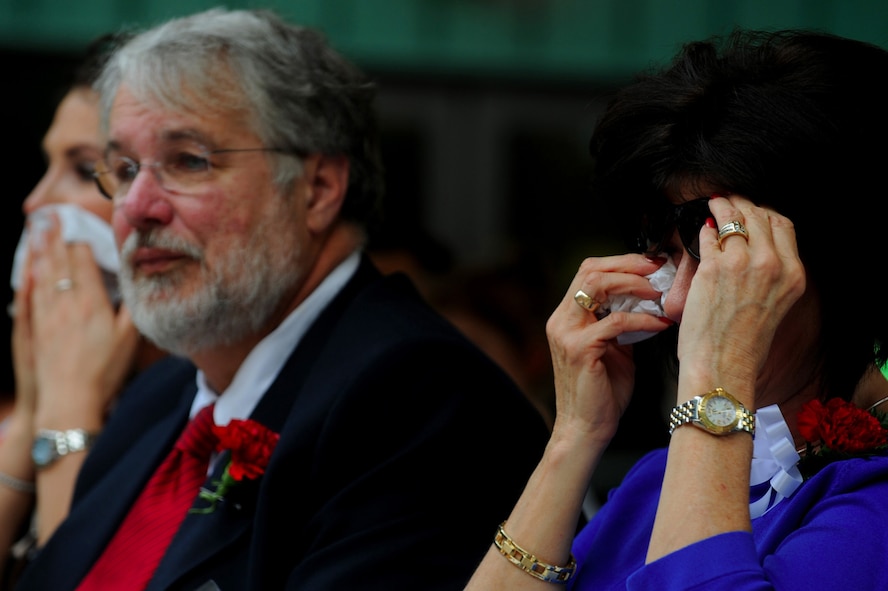 MOODY AIR FORCE BASE, Ga. -- Capt. Scott Craven’s parents attend a ceremony dedicating a new café in his name at the Sallas Mahone Elementary School in Valdosta, Ga., May 15. Captain Craven was one of the first members of a mentor program hosted at the school and it was named in his honor after he was killed in an automobile accident Feb. 27, 2006. (U.S. Air Force photo by Senior Airman Gina Chiaverotti)