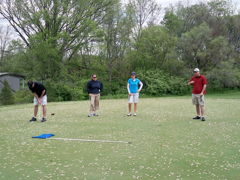 WRIGHT-PATTERSON AIR FORCE BASE, Ohio - The 89th Airlift Squadron hosted a golf outing in memory of Lt. Col. Dan Witt, who was assigned to the squadron.  Plaques were awarded to the top players.. (Courtesy photo)