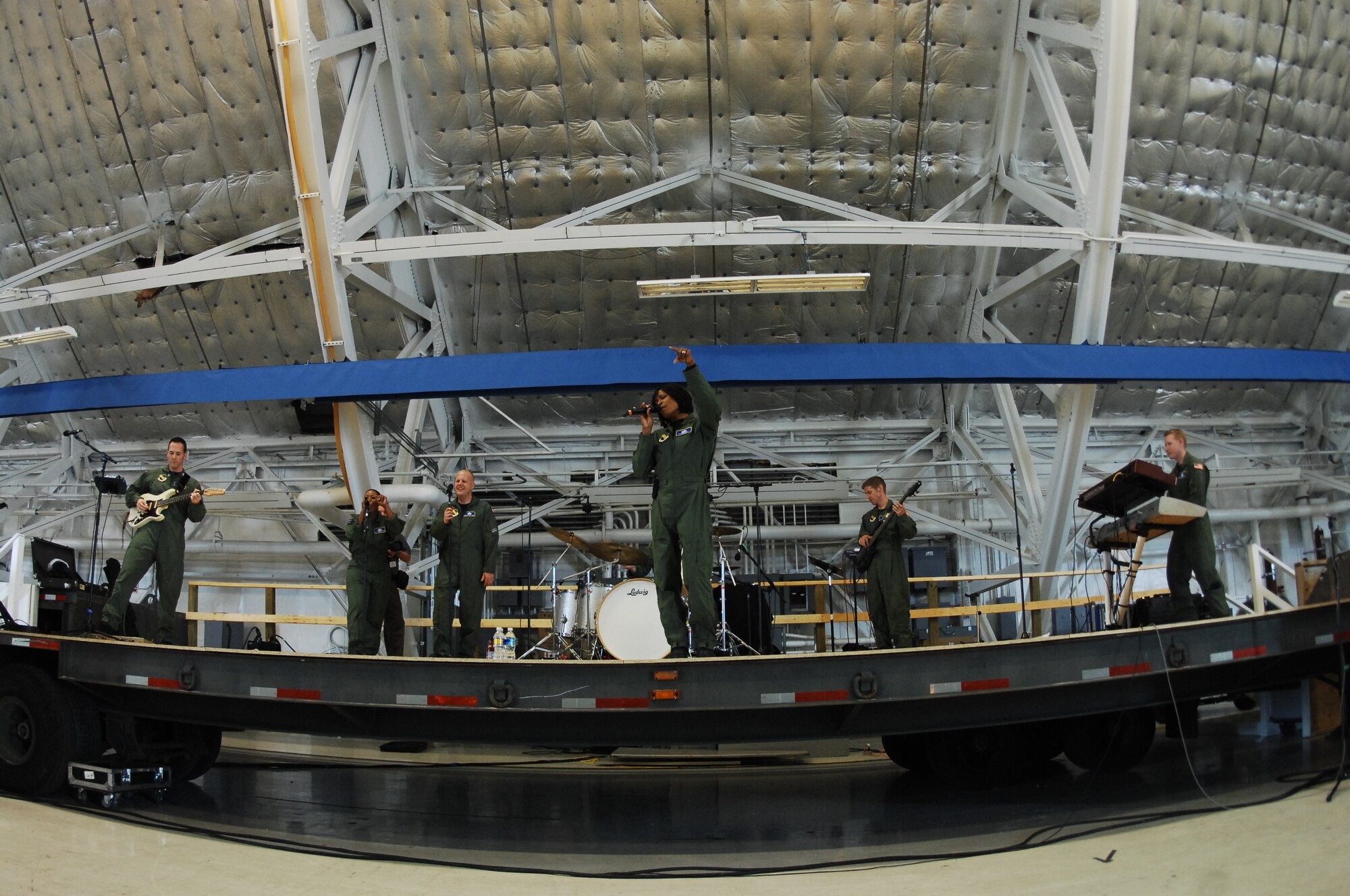 The United States Air Force Band, Max Impact, performs at the Joint Service Open House May 17 at Andrews Air Force Base, Md. The three-day open house allowed members of the public an opportunity to meet and interact with the men and women of the Armed Forces and celebrate military history while showcasing the capabilities of the American military. (U.S. Air Force photo by Senior Airman Alexandre Montes)