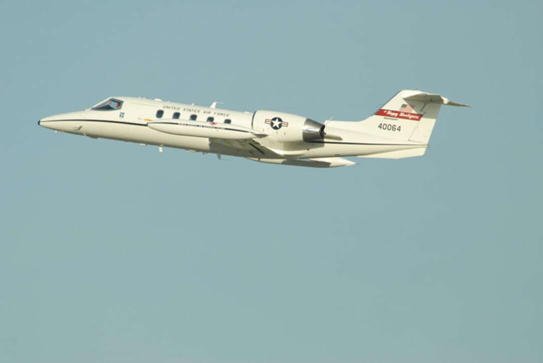 Lt. Col. Rick Omang and 1 Lt. Gregory Ames, both of the 177th Airlift Squadron, North Dakota Air National Guard pilot a C-21 aircraft as they launch from Hector International Airport, Fargo, N.D. May 20.  This is the first time that the North Dakota Air National Guard C-21s have deployed to southwest Asia in support of Operation Enduring Freedom.  The Airmen will be supporting the mission in alternating shifts throughout the summer.  The 119th Wing began flying the C-21 Lear Jets after the unit lost their F-16 Fighting Falcons in January 2007.  (DoD photo by Senior Master Sgt. David H. Lipp) (Released)

