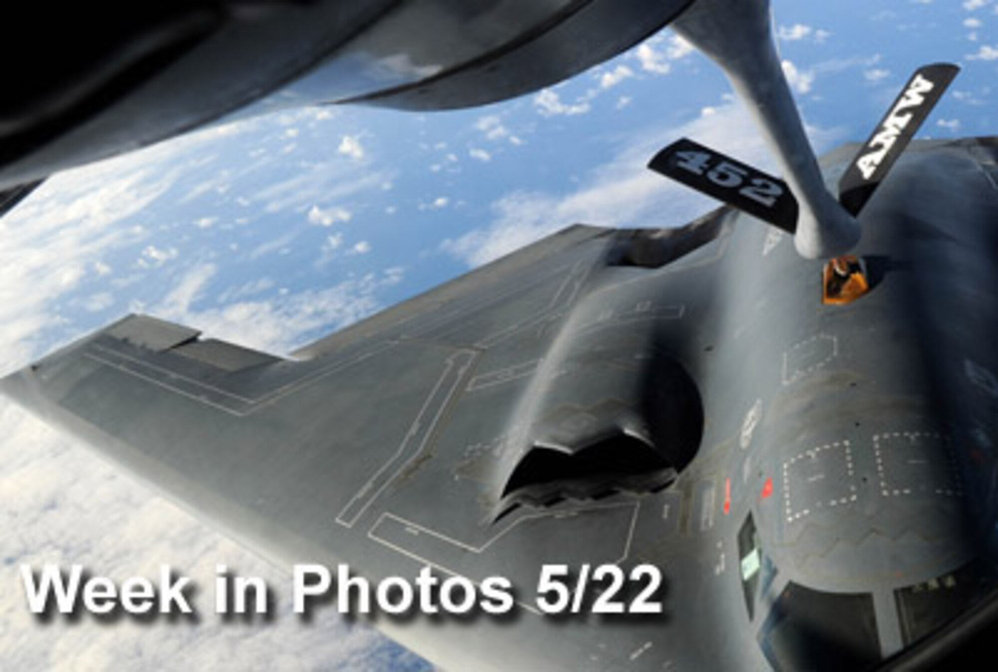 Air Force Week in Photos for May 22 highlights photos from around the Air Force. In this photo by Senior Airman Christopher Bush, a KC-135 Stratotanker refuels a B-2 Spirit over the Pacific Ocean May 12 near Andersen Air Force Base, Guam. (U.S. Air Force photo illustration)
