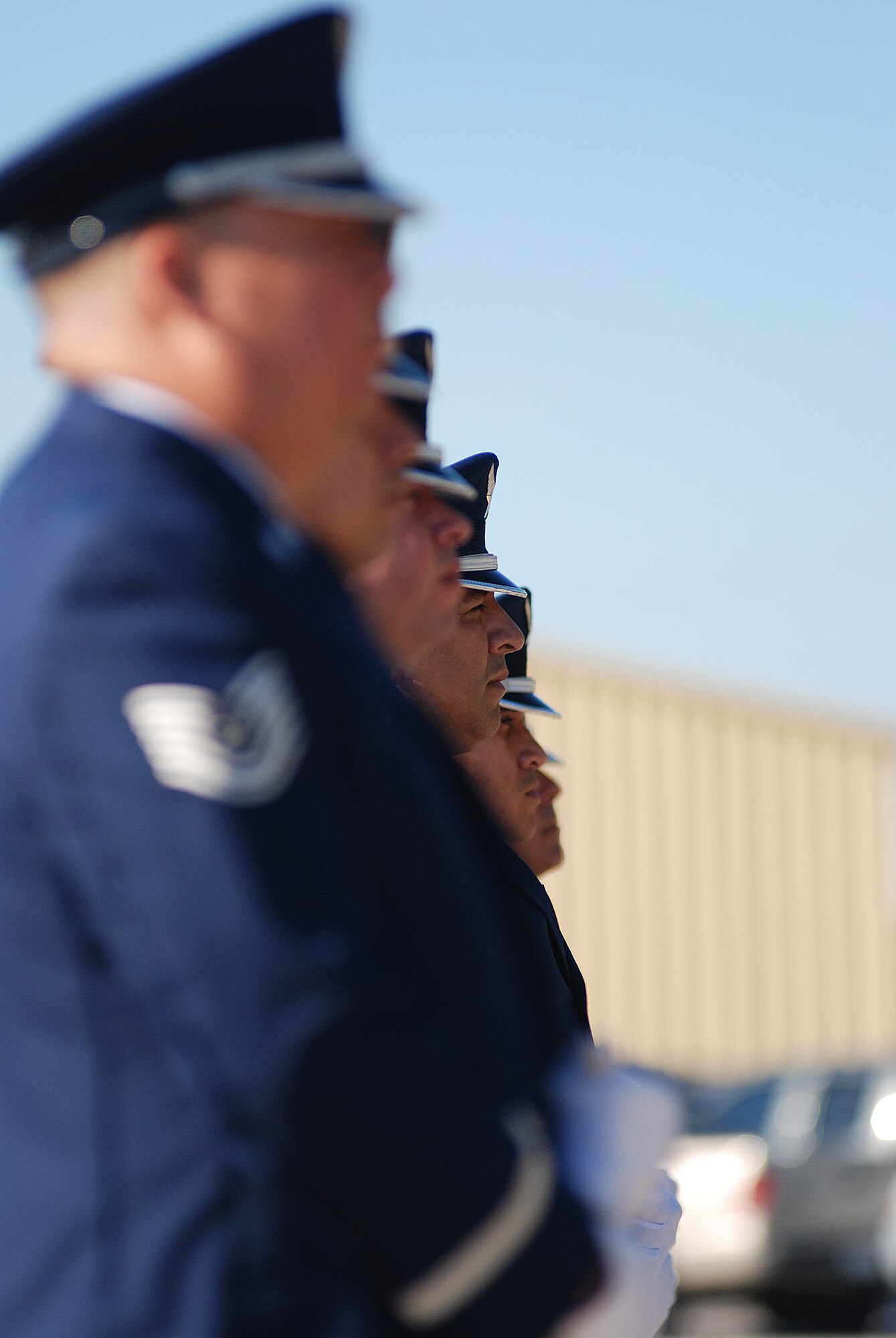 The 433rd Airlift Wing stopped for a Memorial Day ceremony at the Bravo-12 Memorial Grove the Thursday before Memorial Day 2009. Bravo-12 was the call sign for a C-5 that crashed in 1990. The grove, built in memory of the crew, now serves as a memorial to all of the fallen Airmen from the Alamo Wing. (U.S. Air Force Photo/Airman Brian McGloin)