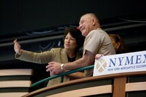 Lt. Gen. Dennis J. Hejlik, commanding general of 2nd MEF, looks out onto the New York Mercantile Exchange trading floor, prior to him being honored by allowing him to signal the closing of the floor, May 22. Lt. Gen. Hejlik is in New York City as part of Fleet Week 2009. (Official Marine Corps photo by: Cpl. Patrick Fleischman)