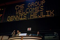 Lt. Gen. Dennis J. Hejlik, commanding general of 2nd Marine Expeditionary Force, looks out onto the New York Mercantile Exchange trading floor, prior to him being honored by allowing him to signal the closing of the floor, May 22. Hejlik is in New York City as part of Fleet Week 2009.