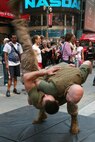 Marines from Special Purpose Marine Air Ground Task Force New York demonstrate the Marine Corp Martial Arts Program (MCMAP) as part of Marine Day in Times Square. The Marines developed a martial arts discipline by mixing together most of today's popular fighting techniques. (Official Marine Corps photo by Sgt. Steve Cushman)