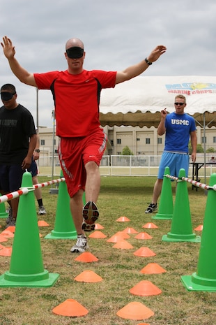 The Minefield challenge was the first challenge on the Passport to complete. It consisted of one blindfolded team member being given directions through a minefield by a second team member. The object of the challenge is to make it through the minefield with out stepping on a mine.