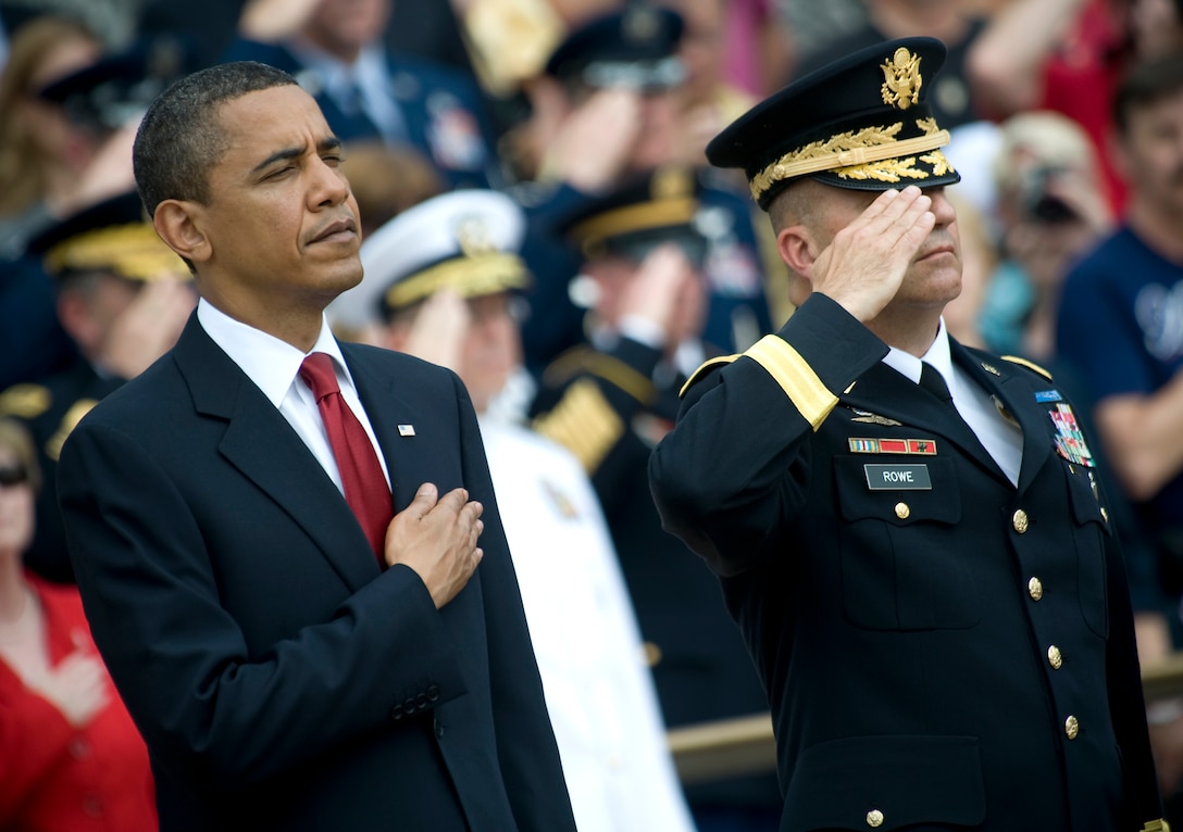 President Barack Obama and U.S. Army Gen. Richard T. Rowe, commanding ...