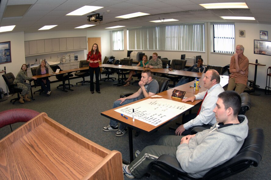 MINOT AIR FORCE BASE, N.D. -- Airmen of all ranks attended the Four Lenses Workshop here May 20, sponsored by the Airman & Family Readiness Center so they can better understand those around them. (U.S. Air Force photo by Staff Sgt. Angel Gallardo)