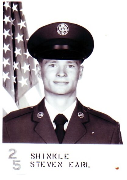 A photograph of Col. Steven Shinkle when he first enlisted in the military. 