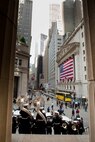 The Marine Forces Reserve Band readies to play in front of the New York Stock Exchange May 26, 2009. The band is in New York City as part of Fleet Week 2009. (Official Marine Corps photo by: Cpl. Patrick Fleischman)