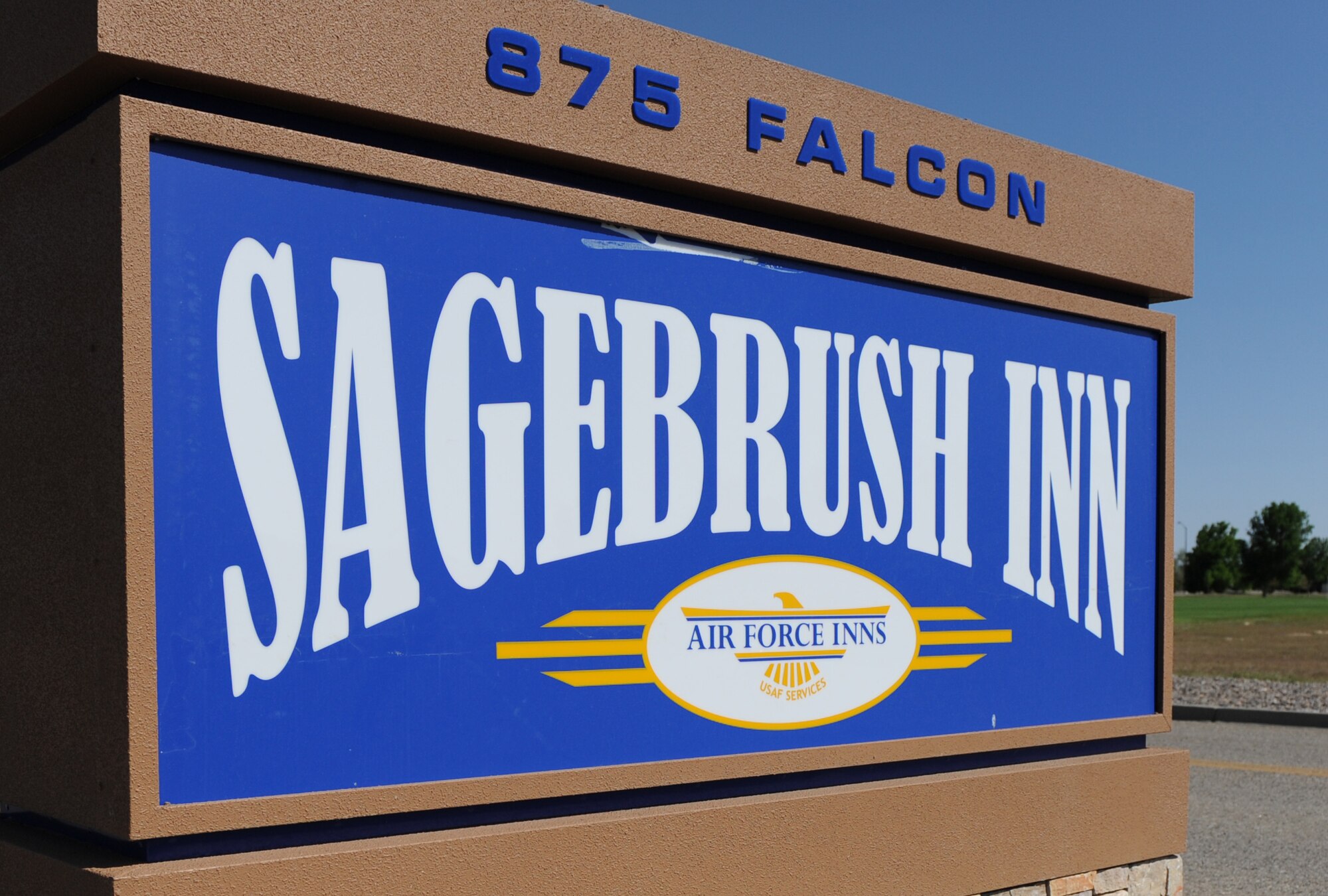 MOUNTAIN HOME AIR FORCE BASE, Idaho - Base leaders officially opened the Sagebrush Inn's new hotel in a ribbon-cutting ceremony May 18. Planning for the new facility began in September 2007 with a final cost of $3.5 million. The new facility has 46 rooms including five American Disability Act approved rooms, five distinguished visitor rooms and one General’s Suite. (U.S. Air Force photo/ Airman 1st Class Renishia Richardson)