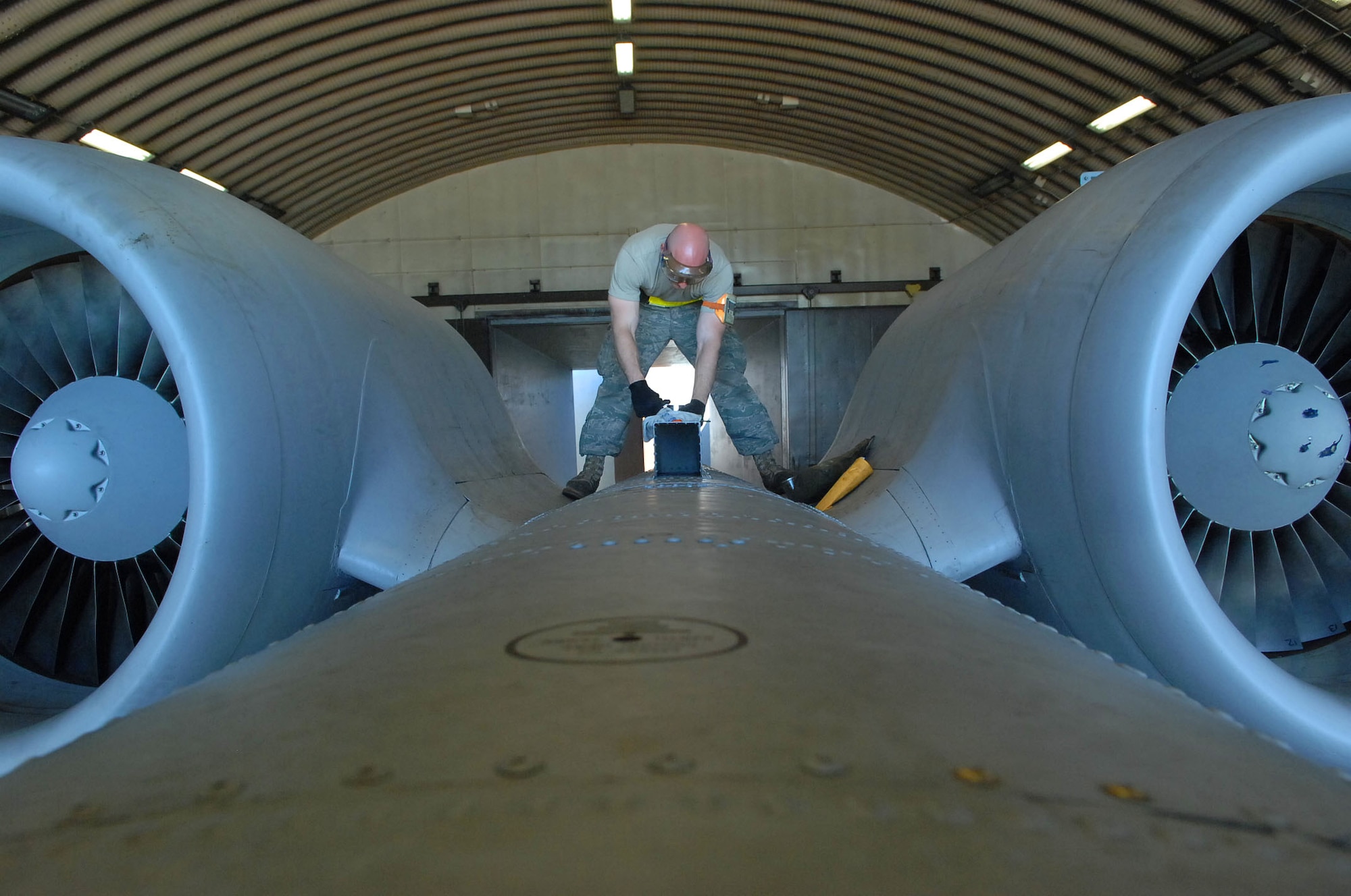 SPANGDAHLEM AIR BASE, Germany -- Senior Airman Bryan Craver, 81st Aircraft Maintenance Unit, prepares an A-10 for a Memorial Day flyover at the Luxembourg American Cemetery at Hamm, Luxembourg, May 23, 2009. (U.S. Air Force photo by Airman 1st Class Nicholas Wilson)
