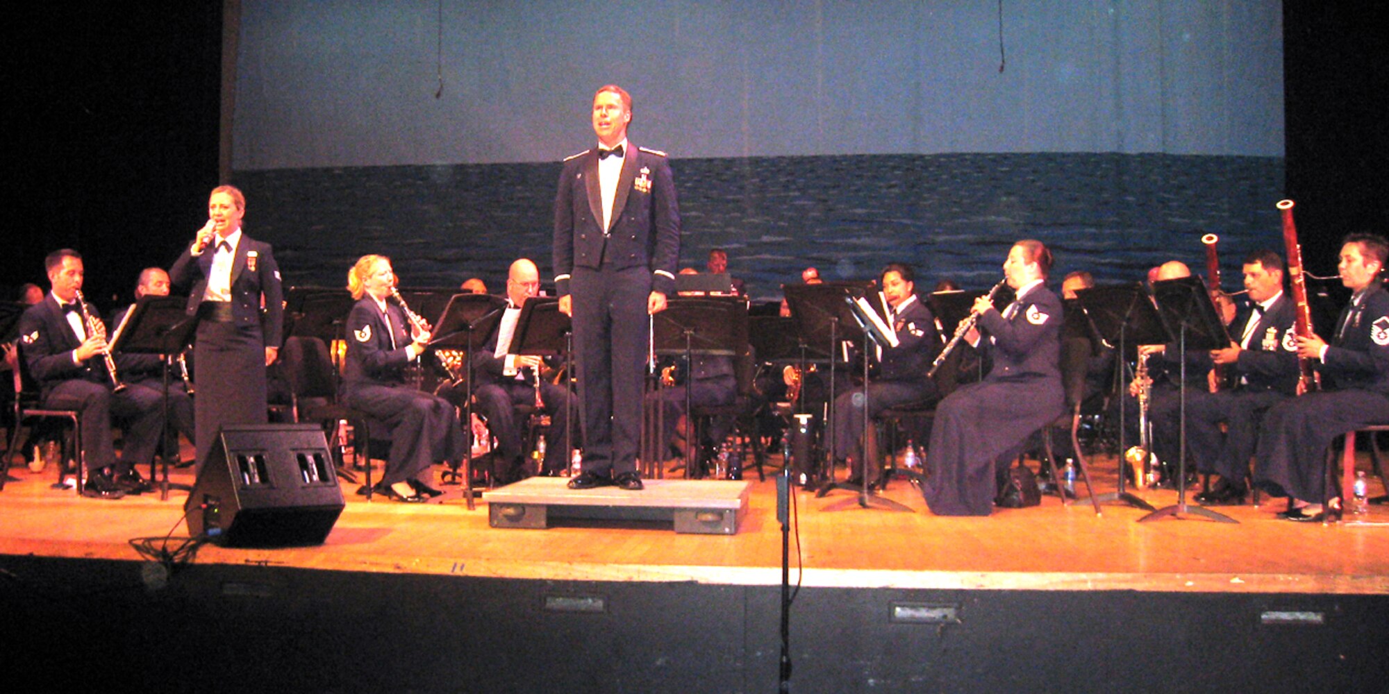 The United States Air Force Band of the Golden West performs the “U.S. Armed Forces Medley” during their concert at Ramona High School. (U.S. Air Force photo/2nd Lt. Zach Anderson)