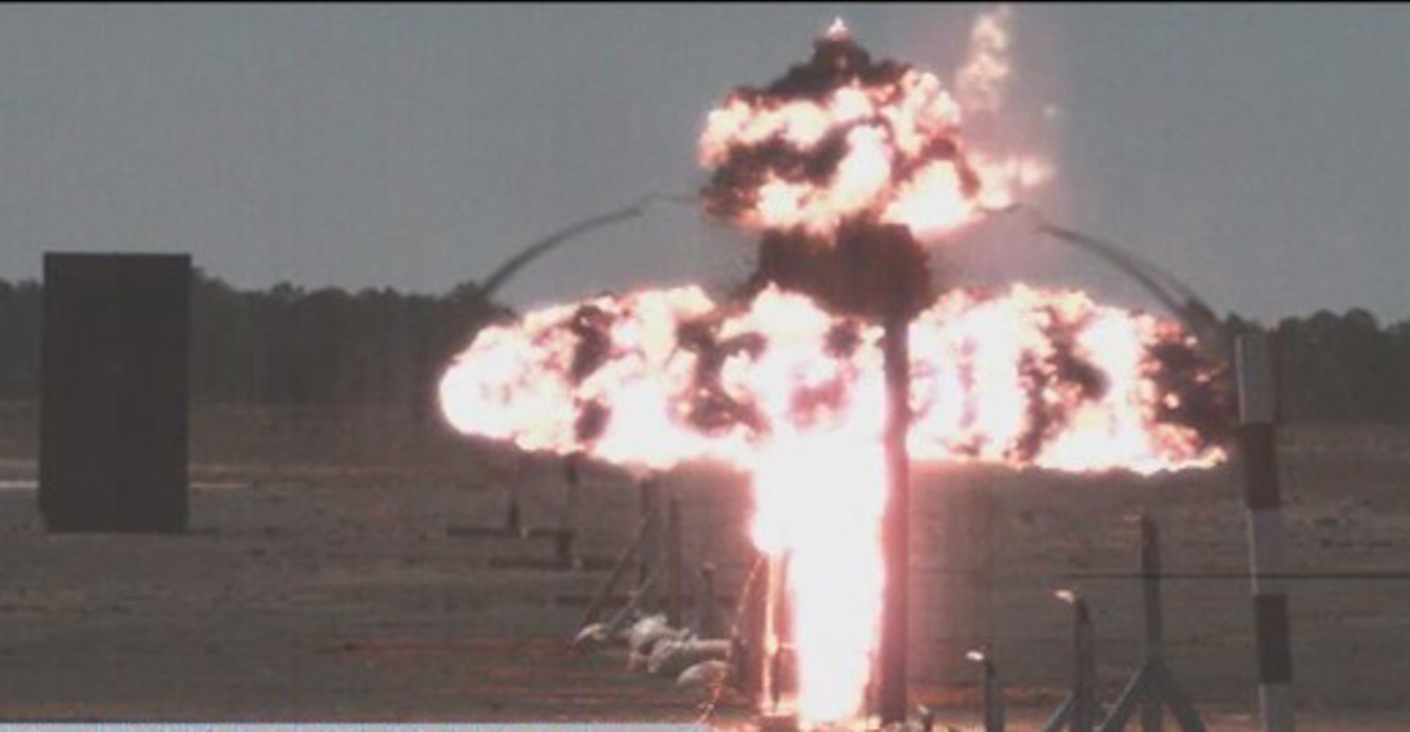 EGLIN AIR FORCE BASE, Fla. -- Sensors around a munition record information as a weapon is detonated during a ground test. The 780th Test Squadron executes air-to-air, air-to-ground and ground testing on munitions. (Air Force photo)
