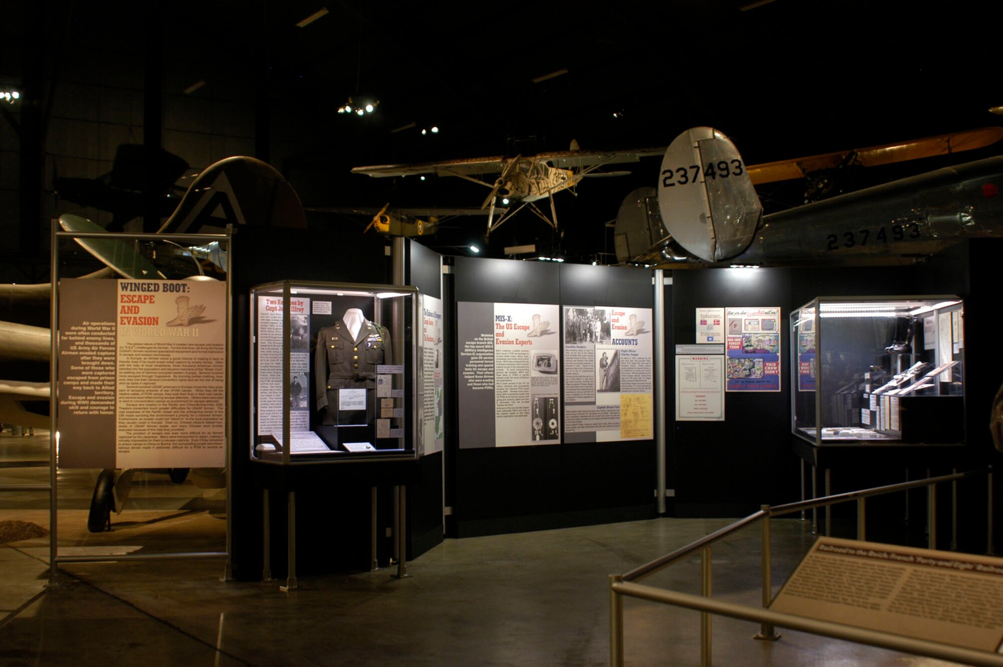DAYTON, Ohio - The "Winged Boot: Escape and Evasion in World War II" exhibit on display in the World War II Gallery at the National Museum of the U.S. Air Force. (U.S. Air Force photo)