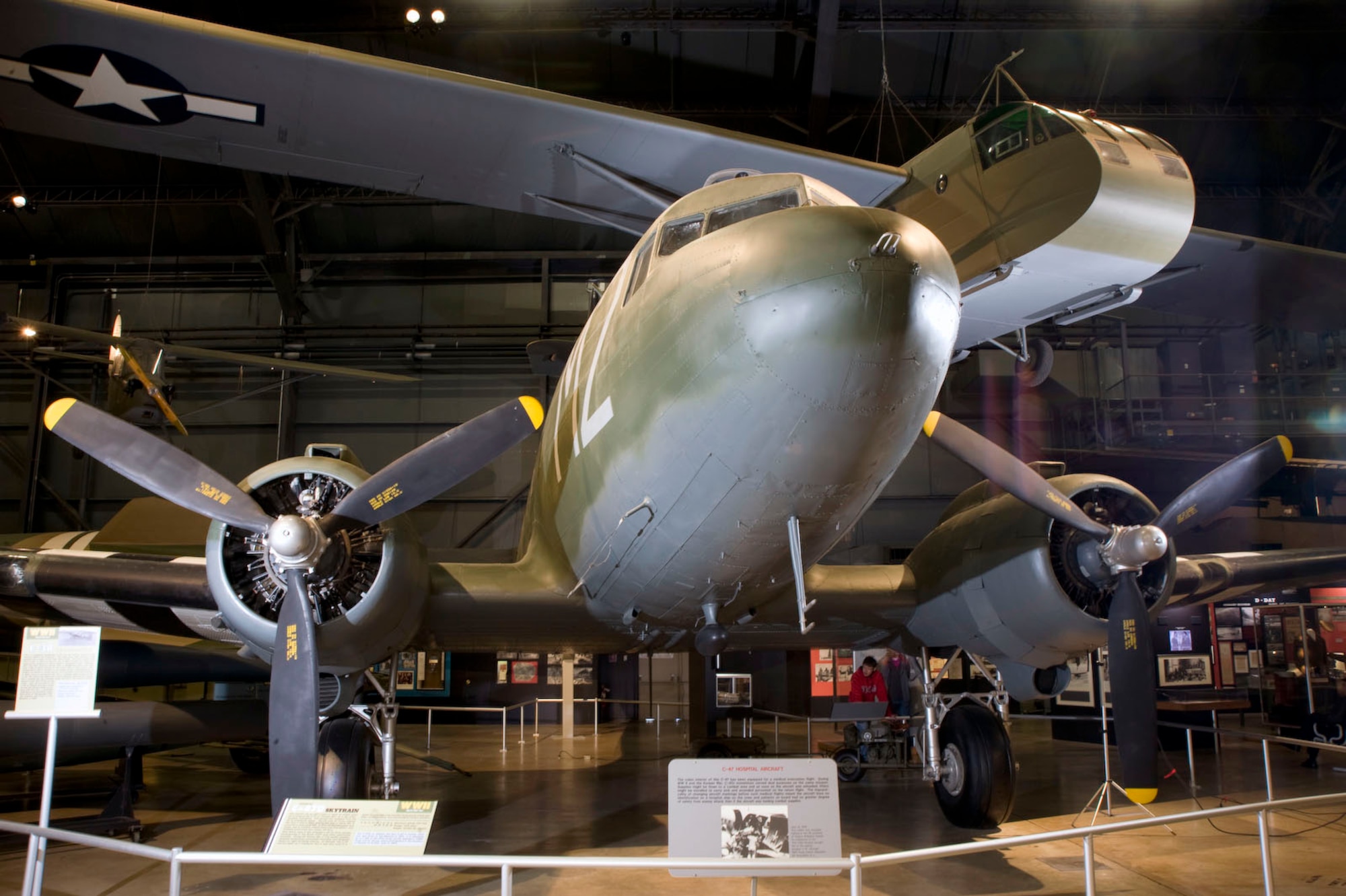 DAYTON, Ohio -- Douglas C-47D and Waco CG-4A in the World War II Gallery of the National Museum of the United States Air Force. (Air Force Museum Foundation photo by Dan Patterson)