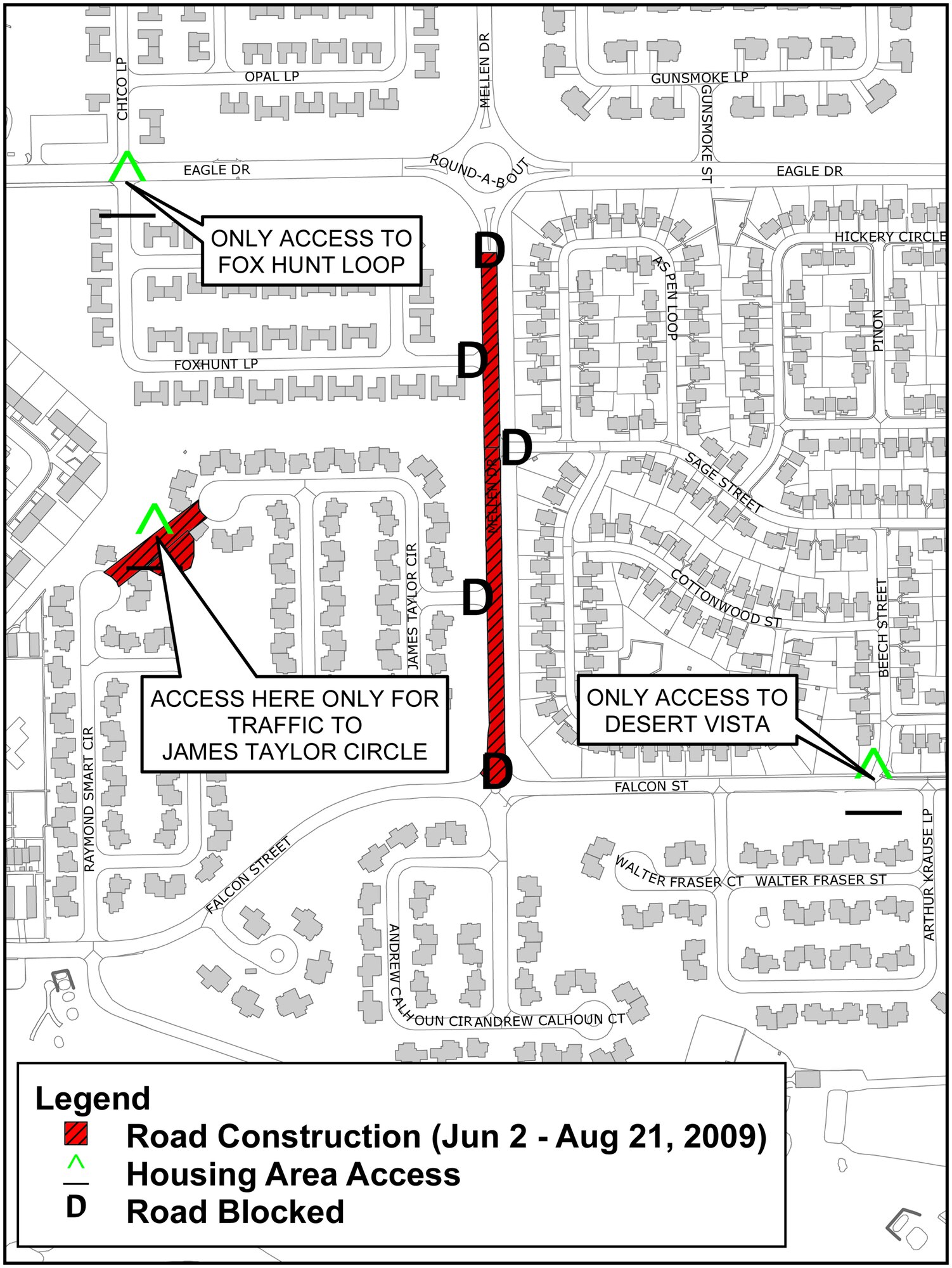 Starting June 2, several road improvement projects will begin in base housing areas.