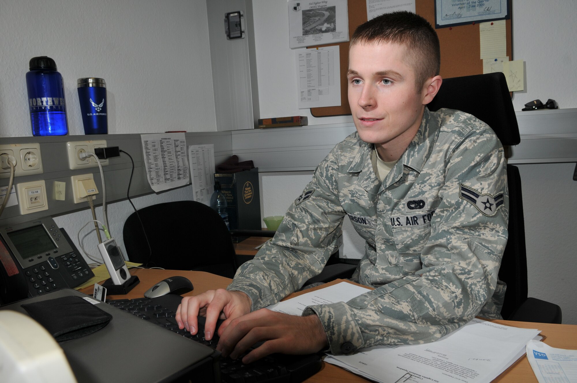 SPANGDAHLEM AIR BASE, Germany -- Airman 1st Class Lars B. Peterson, 52nd Logistics Readiness Squadron, is the 52nd Fighter Wing's Top Saber Performer for the week of Oct. 30 - Nov. 5. (U.S. Air Force photo/Airman 1st Class Nick Wilson)