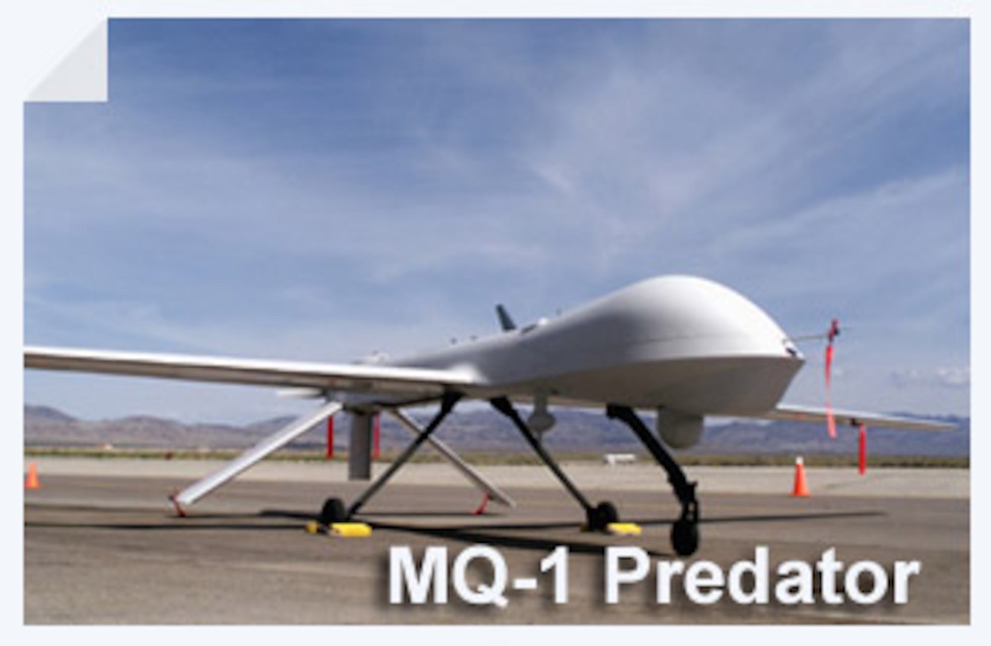 The MQ-1 Predator is a medium-altitude, long-endurance unmanned aircraft system. The fully operational system consists of four air vehicles (with sensors), a ground control station and a Predator primary satellite link communication suite. (U.S. Air Force illustration)