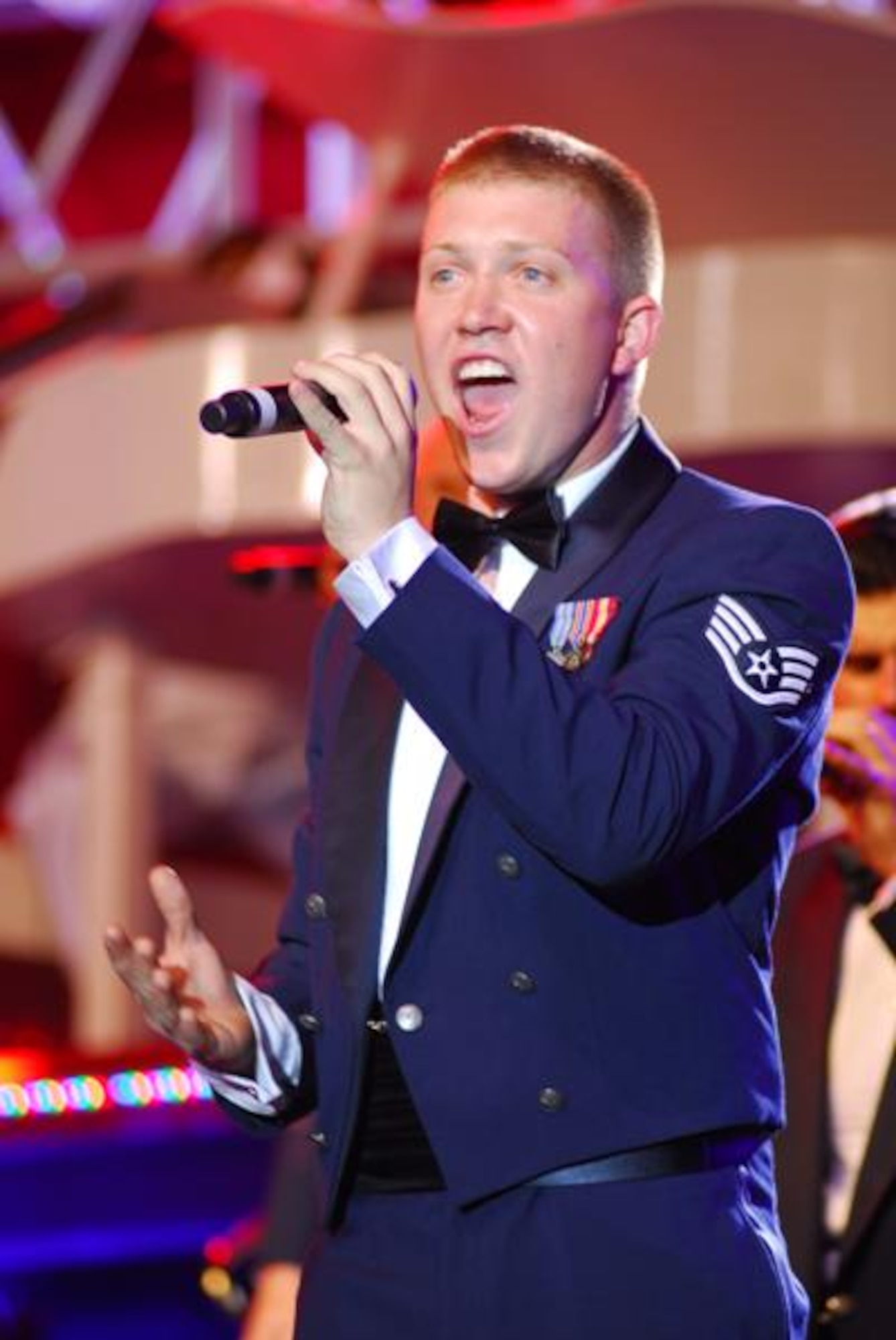 Tops in Blue will peform at the Ervin J. Nutter Center Wednesday, Nov. 25 at 6 p.m.  The concert is free and open to the general public.  Tops in Blue features active duty Air Force entertainers in a high-energy, family-friendly performance of song and dance. (U.S. Air Force photo)
