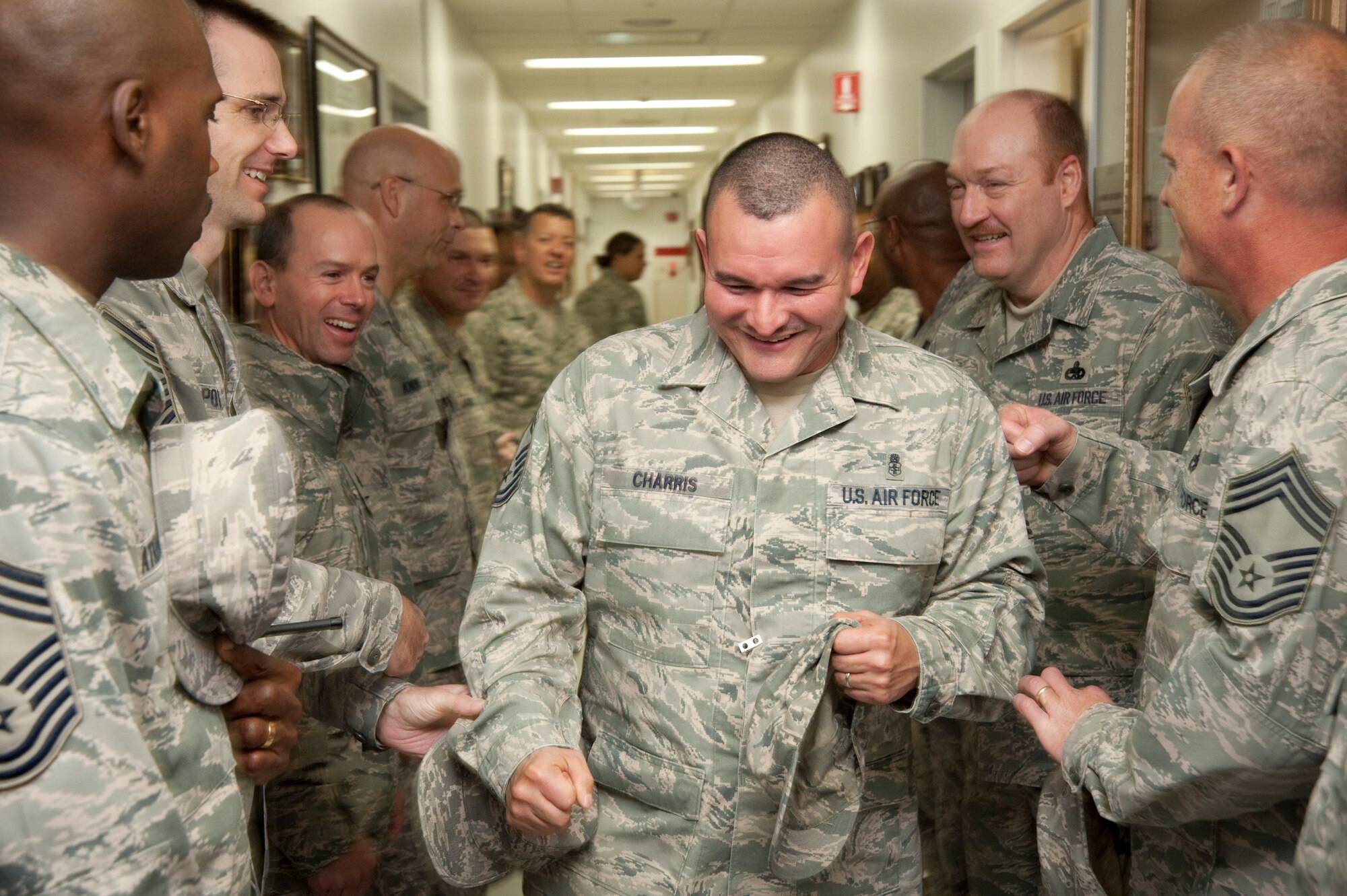 MISAWA AIR BASE, Japan -- The Misawa Air Base Chiefs' Group and wing leadership congratulate Senior Master Sgt. Rafael Charris, 35th Aerospace Medical Squadron, on his selection for promotion to chief master sergeant Nov. 5. Seven senior master sergeants were selected from Misawa Air Base to include Senior Master Sgts. Wayne Cardwell, Barbara Krick, Paul Leubkert, John Mazza, Arlene Murray and William Wilkinson. Sergeant Charris hails from West Covina, Calif. (U.S. Air Force photo/Staff Sgt. Samuel Morse)