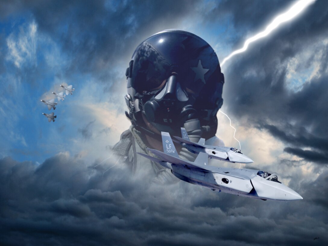 "Luke Blue Thunderbolts"  Created by Ken Chandler. This image is 10x7.5 @ 72 ppi. PDF files for this image, up to 48x36 inches @ 300 ppi, are available by contacting afgraphics@dma.mil. This image is copyrighted and is the property of Ken Chandler and is available only to members of the armed forces and military organizations.
