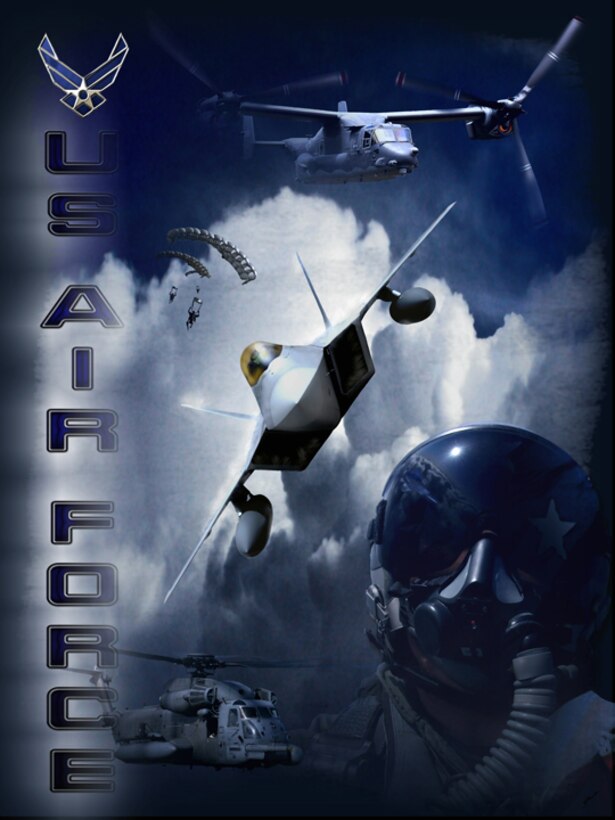 "Wild Blue Yonder"  Created by Ken Chandler. This image is 10x7.5 @ 72 ppi. PDF files for this image, up to 48x36 inches @ 300 ppi, are available by contacting afgraphics@dma.mil. This image is copyrighted and is the property of Ken Chandler and is available only to members of the armed forces and military organizations.