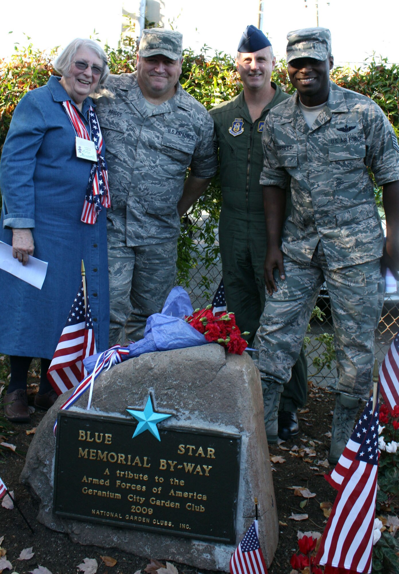 TRAVIS AIR FORCE BASE, Calif. -- Blue Star Marker dedicated near Travis Air Force Base. (U.S. Air Force photo/Senior Master Sgt. Ellen Hatfield)