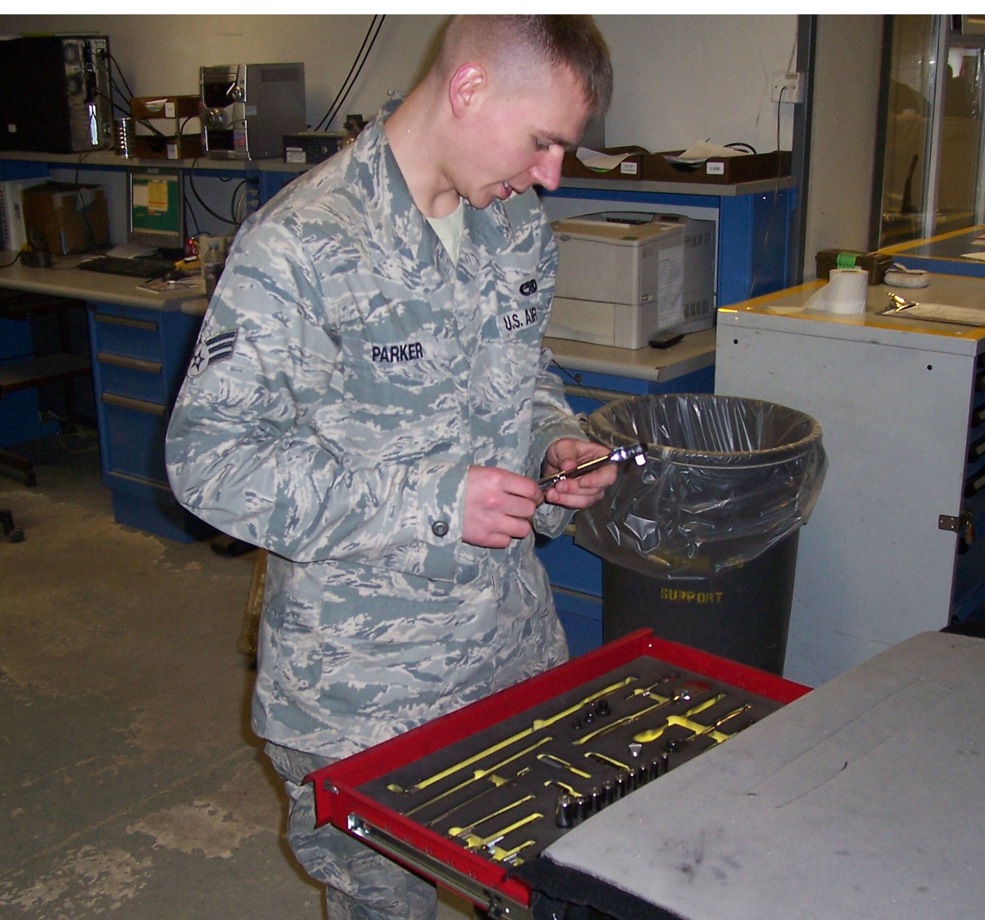 Senior Airman Daniel Parker, 48th Aircraft Maintenance Squadron sortie support journeyman, was nominated for the Liberty Spotlight by his chain of command because he portrays the Air Force core value of "Service Before Self." 
