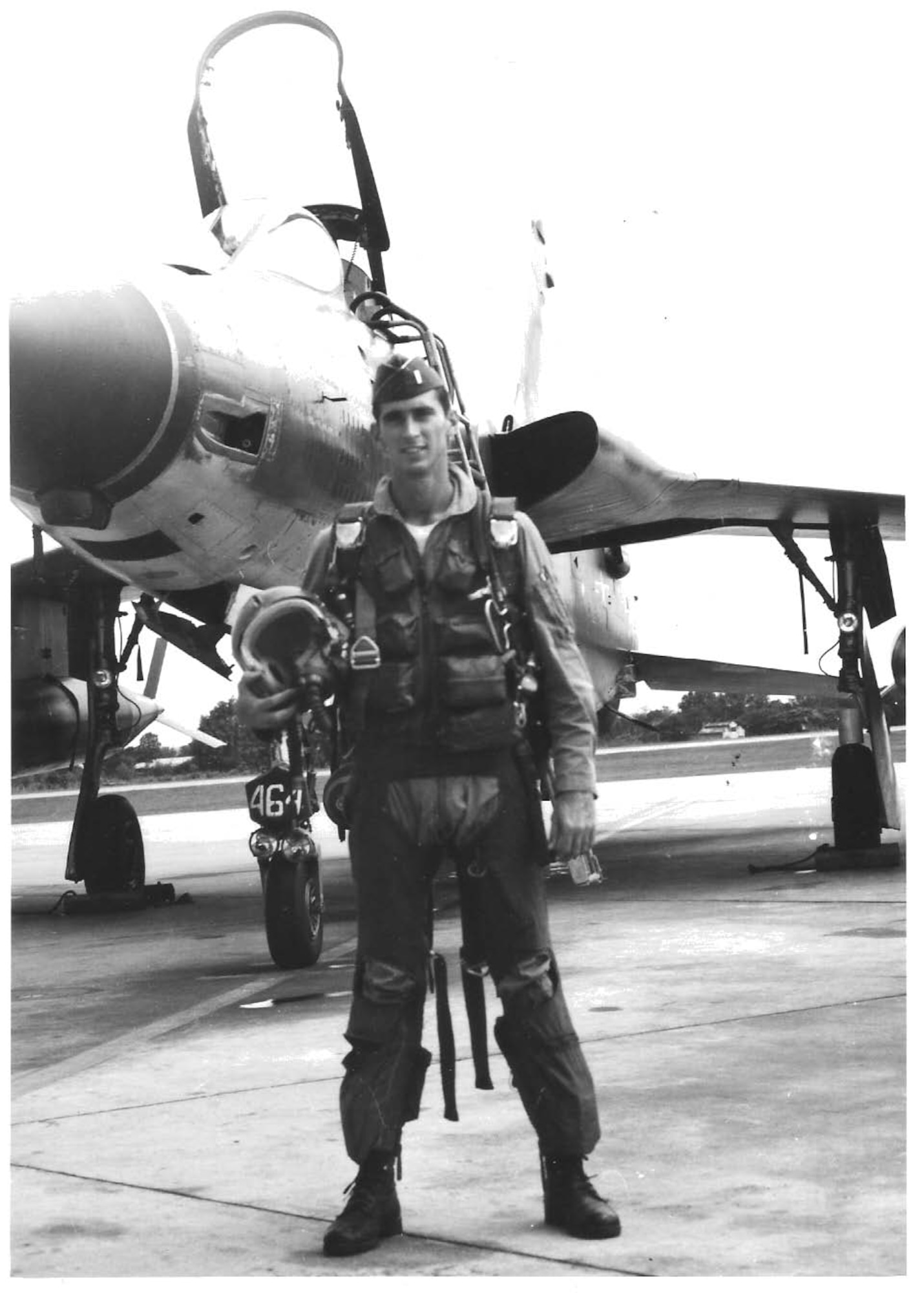 David Waldrop III, shown here as Lieutenant Waldrop in front of a F-105 Thunderchief, also known as "The Thud," he flew during the Vietnam War, will speak to Reservists during the Air Warrior Briefing at the 700th AS Nov. 8 at 2 p.m. inside Bldg. 732. Waldrop returned home from the war with three Silver Stars, three Distinguished Flying Crosses, 11 Air Medals and one MiG kill. (Courtesy photo) 
