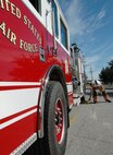 A 96th Civil Engineer Squadron firefighter preps the fire truck to leave the scene after a team responded to an emergency call at Duke Field Nov. 6.  The firefighters entered the building and cleared it to ensure it was safe.  (Air Force photo/Staff Sgt. Samuel King Jr.) 