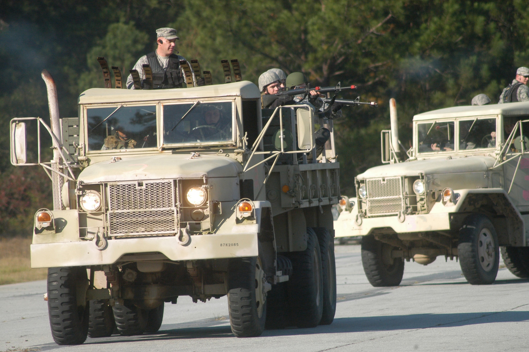 Airmen take part in 5th Combat Communications  convoy training Oct. 29. U. S. Air Force photo by Sue Sapp