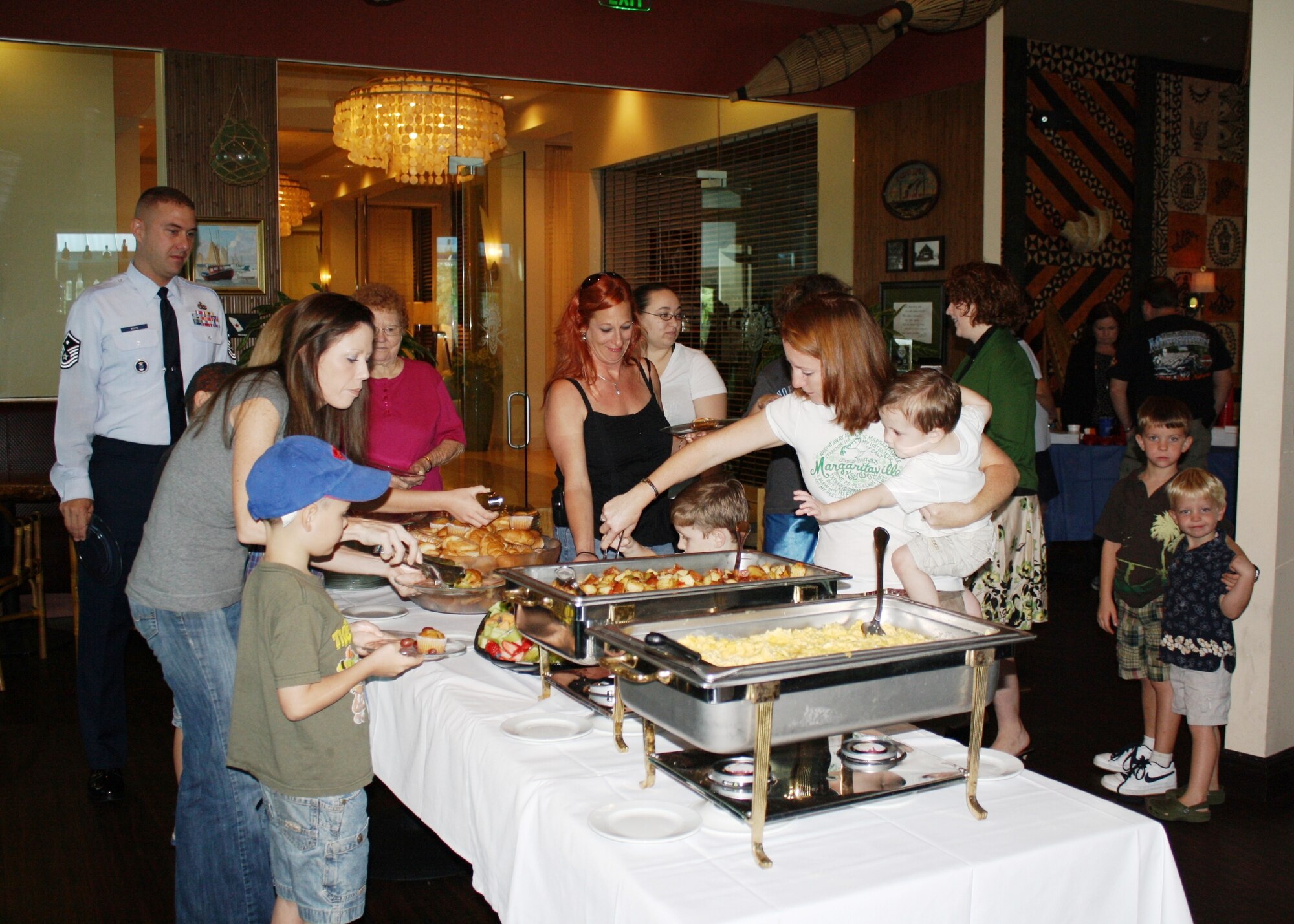 In the spirit of “Year of the Recruiting Family,” several spouses from the 331st Recruiting Squadron, and their families, recently attended a brunch at the squadron’s annual training conference in Destin, Fla.  The event addressed a wide range of concerns from educational opportunities for spouses to Tricare health benefits. It also gave spouses the opportunity to learn about one of the Air Force’s newest programs, the Military Spouse Career Advancement Account, or MyCAA, which provides a number of services for spouses of active-duty Airmen. Lt. Col. Mike Brantley, 331 RCS commander said “The Air Force has long been recognized for exceptional commitment to families and recruiting duty is arguably one of the most challenging jobs in the Air Force on families. We want to ensure our Airmen and their families know and take advantage of the multitude of programs and services available to improve their quality of life.”  (U.S. Air Force photo/Michele Brantley)