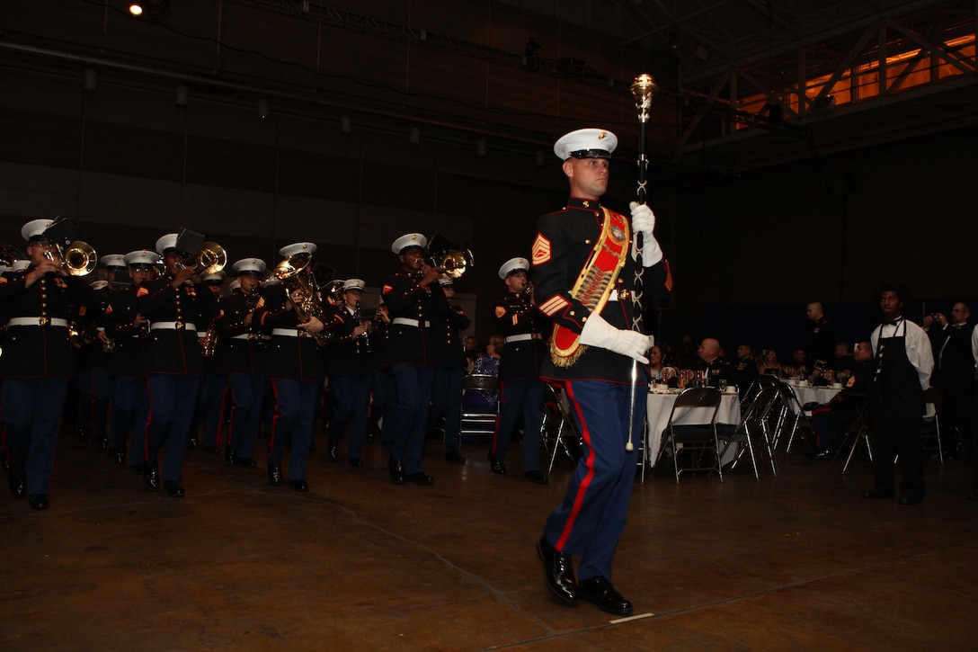 King leads the band during the 234th Marine Corps birthday ball celebration at the Ernest N. Morial Convention Center in New Orleans, Nov. 7, 2009. Gen. James T. Conway, 34th commandant of the Marine Corps, was the guest of honor.