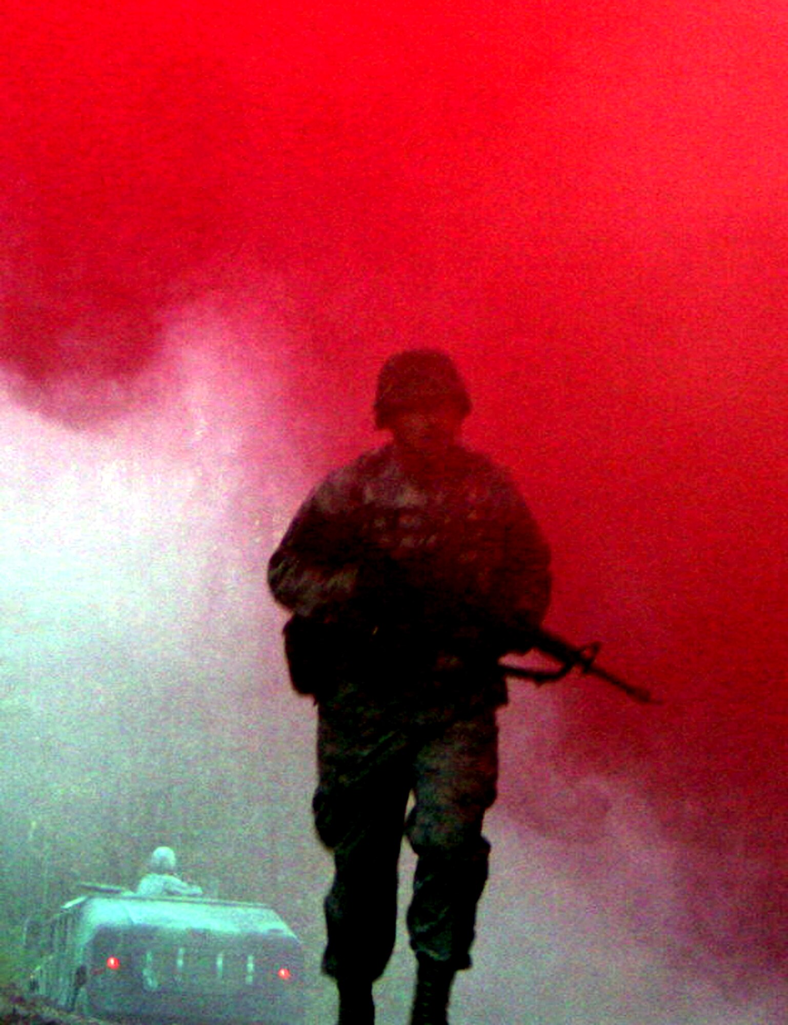 Students in the Combat Airman Skills Training Course participate in a scenario in mounted patrol tactics on a range on Joint Base McGuire-Dix-Lakehurst, N.J., on Nov. 8, 2009.  The course, taught by the U.S. Air Force Expeditionary Center's 421st Combat Training Squadron, prepares Airmen for upcoming deployments.  (U.S. Air Force Photo/Tech. Sgt. Scott T. Sturkol)