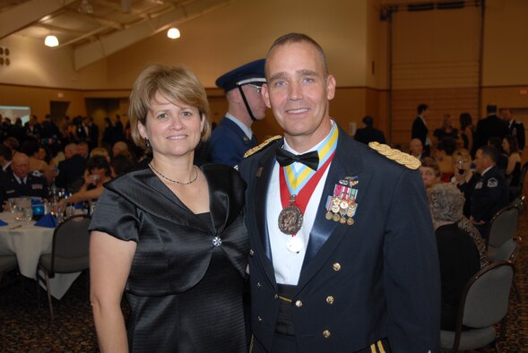 Brigader General Timothy Orr, the Adjutant General, State of Iowa, and wife Mrs. Suzanne Orr attend the 185th ARW 2009 Military Ball in South Sioux City, NE on November 7, 2009. Official Air Force Photo by Staff Sgt. Jeremy J. McClure