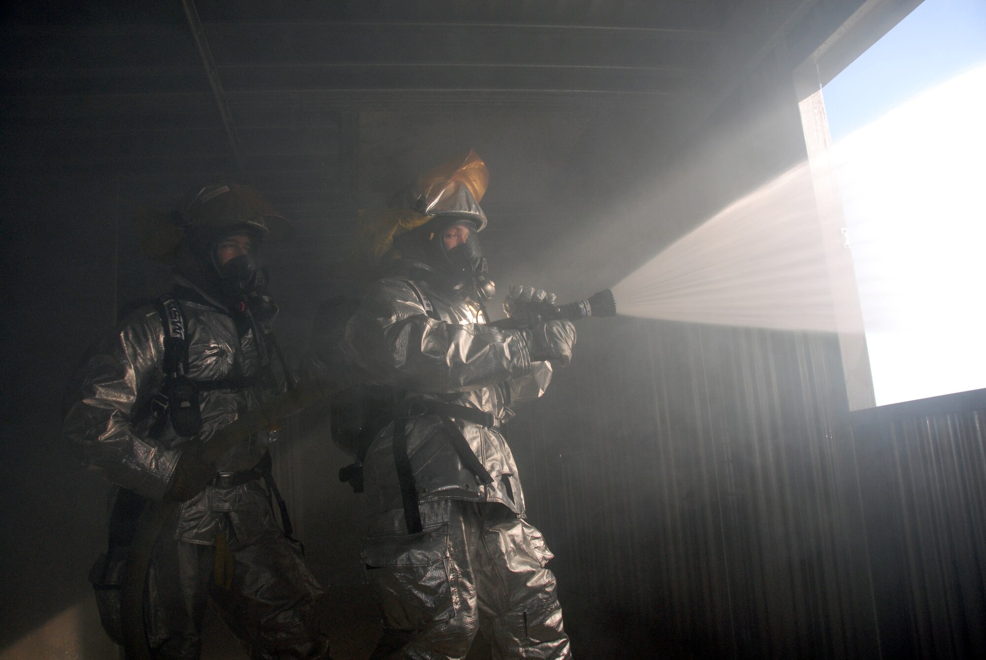 185th Firefighters train at the Siouxland Regional Fire Taining Academy in Sioux City, IA on November 7th, 2009.