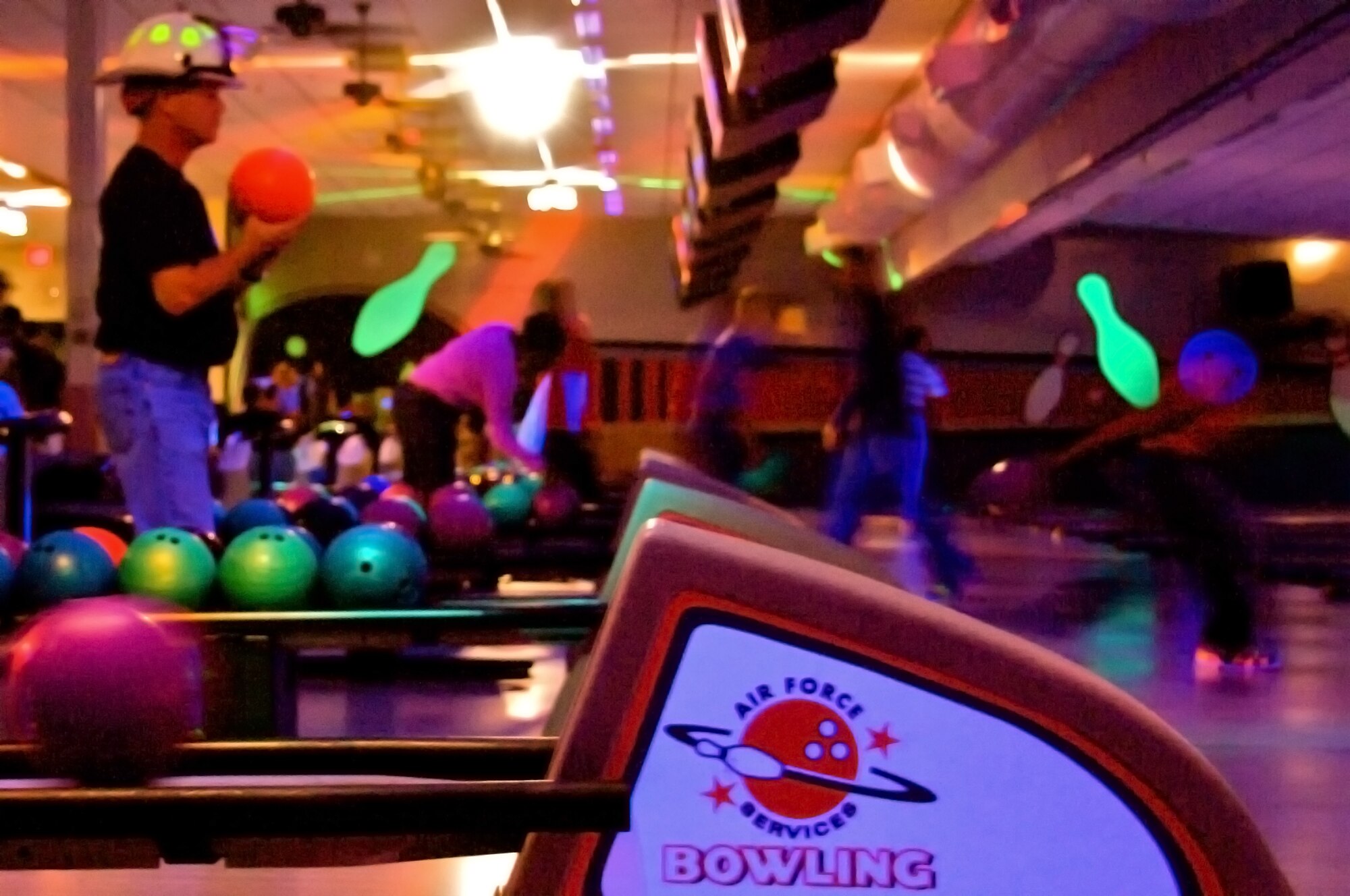 KEESLER AIR FORCE BASE, Miss. ? Teams that played here in the 403rd Wing?s Bowlapalooza during the November Unit Training Assembly bowled a total of three games that evening. The 41st Aerial Port Squadron won the award for Best Overall Score, racking up a combined team score of 3,020 points. Master Sgt. Roseanne Peterson, 403rd Civil Engineering Squadron readiness superintendant, won the award for best female bowler, scoring a combined 495 points, and the award for best male bowler went to Master Sgt. Kenneth Holmes (773 points combined), 41st APS non-commissioned officer in charge of the Air Terminal Operations Center. (U.S. Air Force photo illustration by Tech. Sgt. Ryan Labadens)