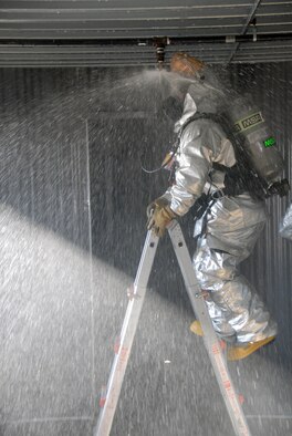 185th Firefighters train at the Siouxland Regional Fire Taining Academy in Sioux City, IA on November 7th, 2009.