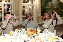 NEW YORK --  Rudy Giuliani, former New York City mayor and presidential candidate, gave the keynote speech during a Nov. 8 brunch at the Jumeriah Essex House in honor of the USS New York sailors and Special Purpose Marine Air Ground Task Force 26 Marines who embarked on the ship for her commissioning ceremony Nov. 11.