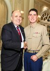NEW YORK -- Marines from Special Purpose Marine Air Ground Task Force 26 pose with Rudy Giuliani, former New York City mayor and presidential candidate, during a Nov. 8 brunch at the Jumeriah Essex House in honor of the USS New York sailors and Special Purpose Marine Air Ground Task Force 26 Marines who embarked on the ship for her commissioning ceremony Nov. 11.