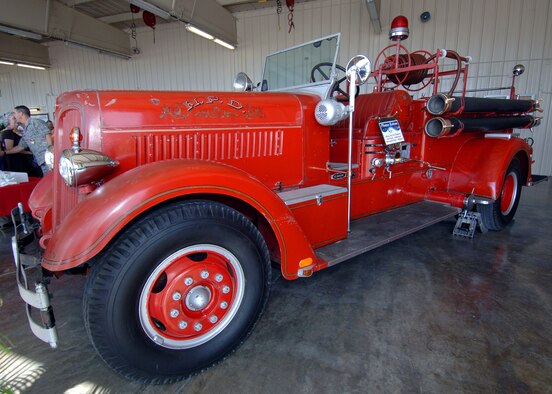 HICKAM AIR FORCE BASE, Hawaii -- A historical Hickam Fire Truck sat on display during the 70th Anniversary Ceremony of the Hickam Fire Department Nov 6. (U.S. Air Force photo by/Vanessa M. Forloine)