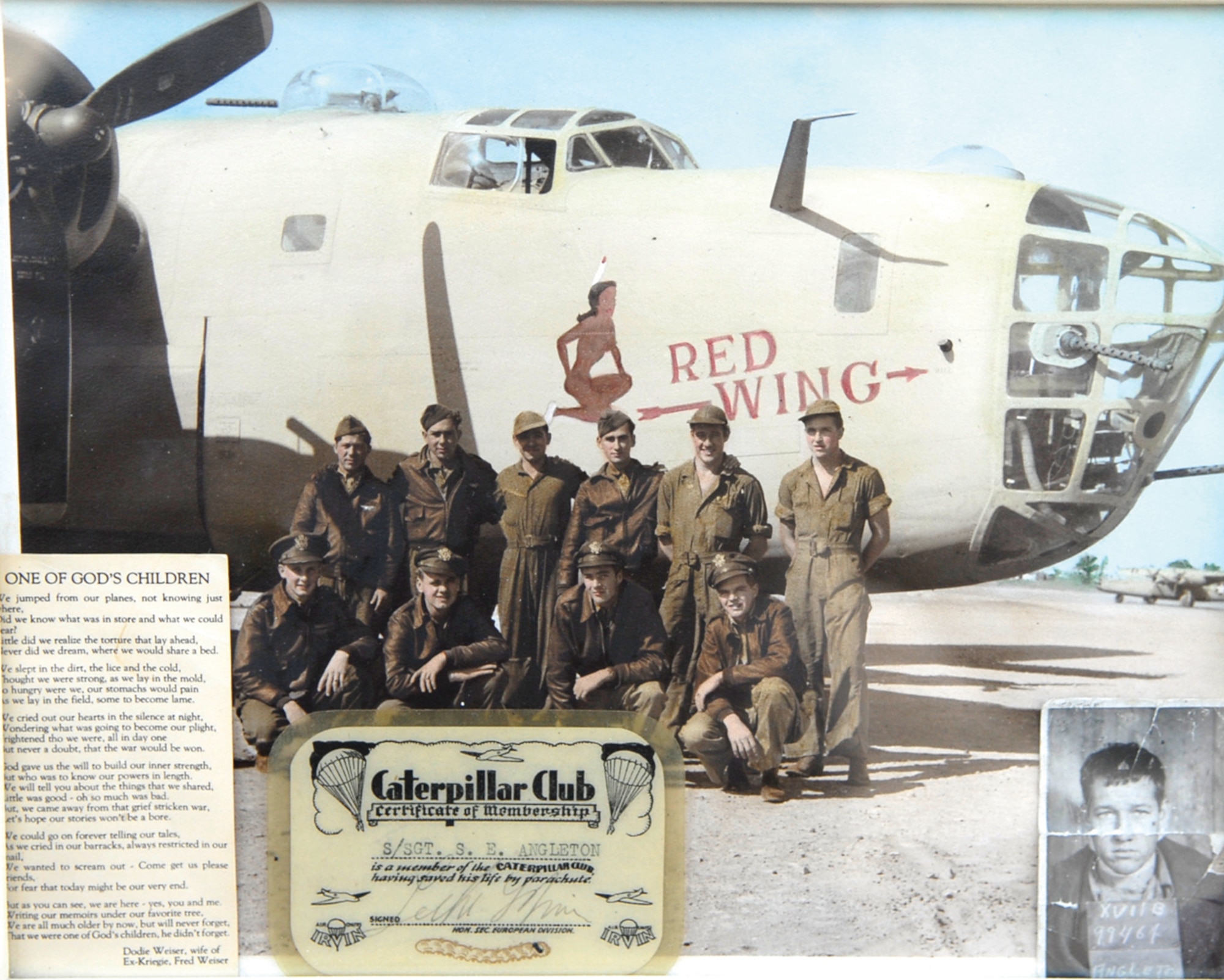 Mr. Angleton and the other members of his B-24 Bomber crew before they were shot down over Vicenza, Italy. (U.S. Air Force photo/ Tech. Sgt. Jeffrey Wolfe)