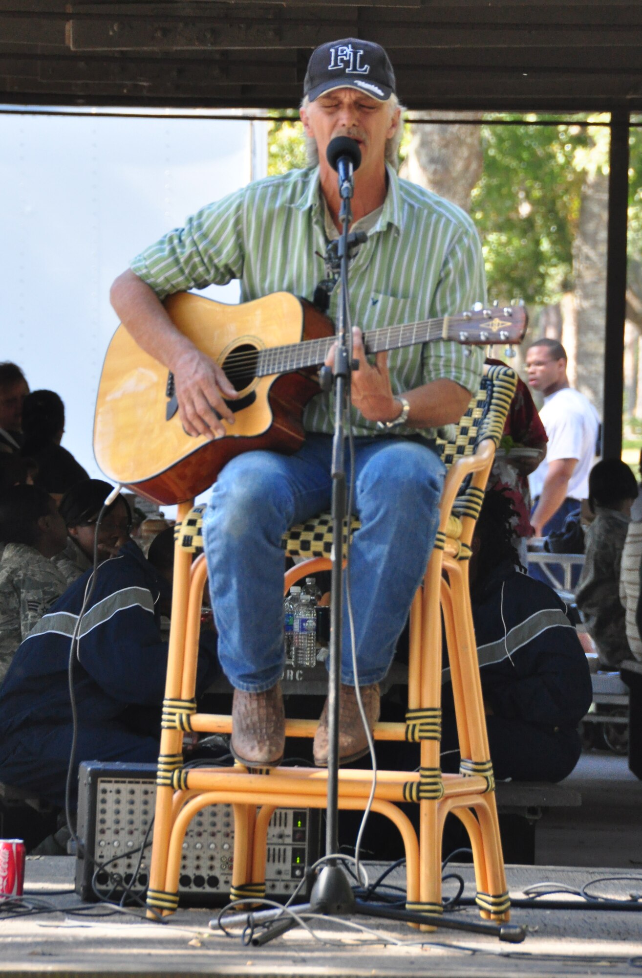 Alton "Buddy" Hamm performed live during the free lunch in the park as part of the Nov. 6 Sports Day. (U.S. Air Force photo by Airman 1st Class Rachelle Elsea) 